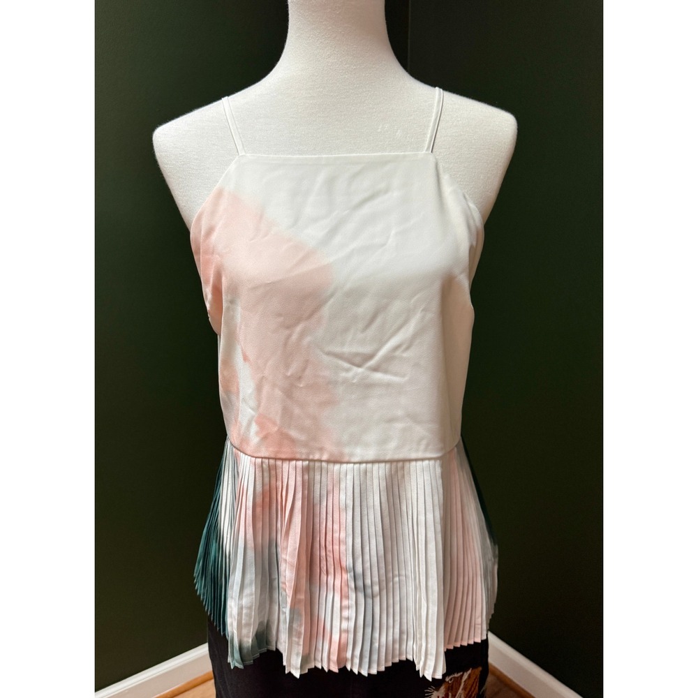 Nine West Tie Dye Cami Top Pleated‎ Sleeveless Tank Top Size S